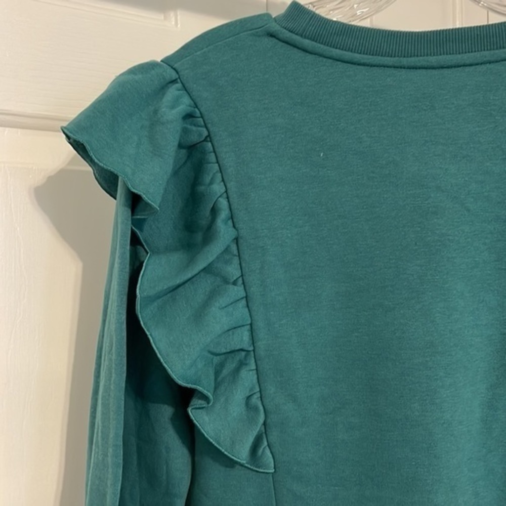 There Abouts Womens Sweatshirt with Ruffle detail Green Size‎ 3XL - Picture 5 of 8